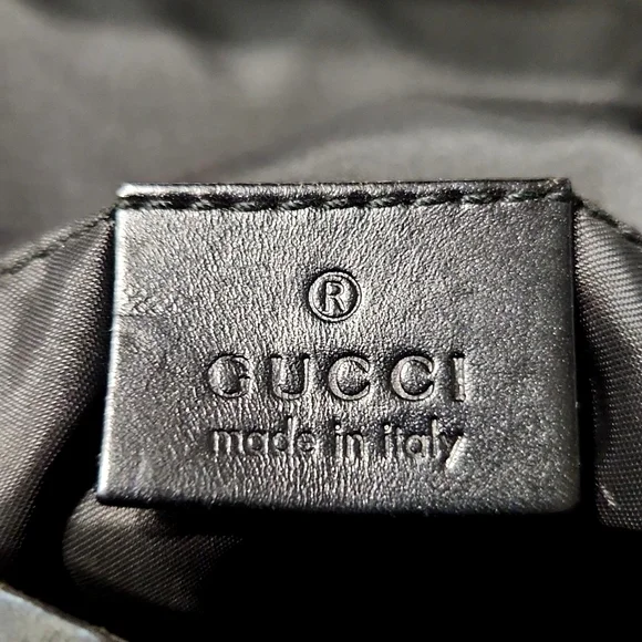 VTG Gucci Authentic 000062 Black Nylon Leather Handbag Shoulder Purse - Picture 3 of 16